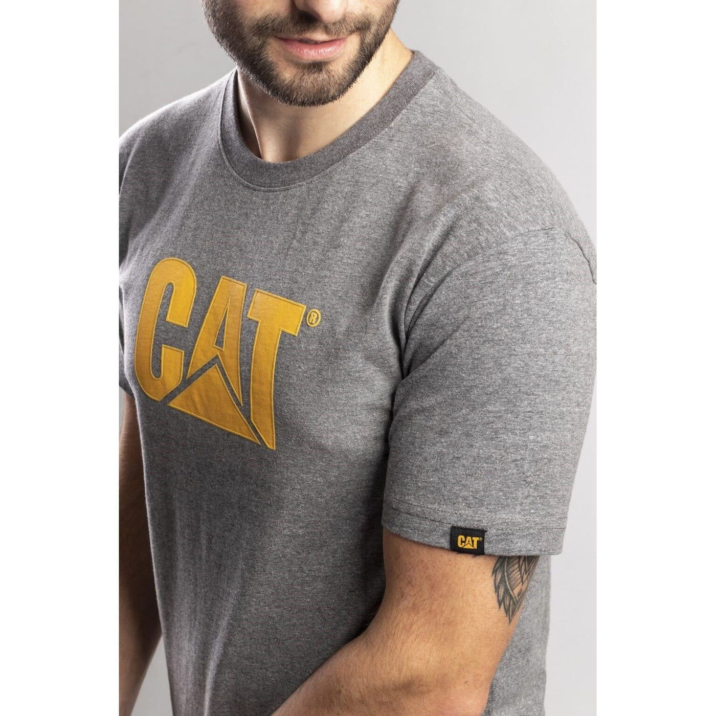 Caterpillar Trademark Logo T-Shirt-Dark Heather Grey-5