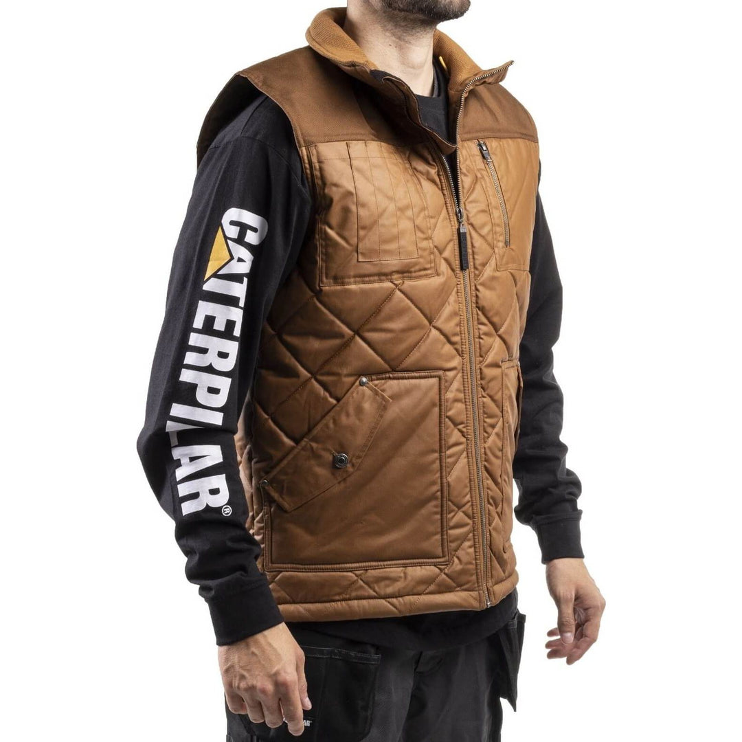 Caterpillar Waxed Cotton Vest-Bronze-3