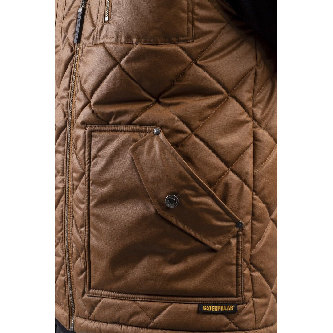 Caterpillar Waxed Cotton Vest-Bronze-4