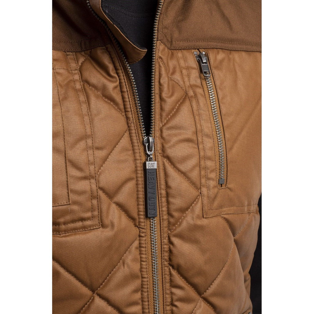 Caterpillar Waxed Cotton Vest-Bronze-8