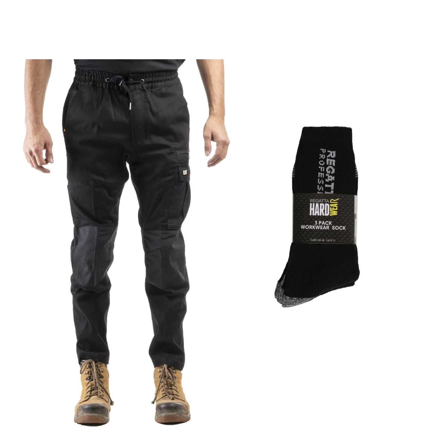 Caterpillar Special Offer - CAT Mens Dynamic Work Trousers + 3 Pairs Work Socks