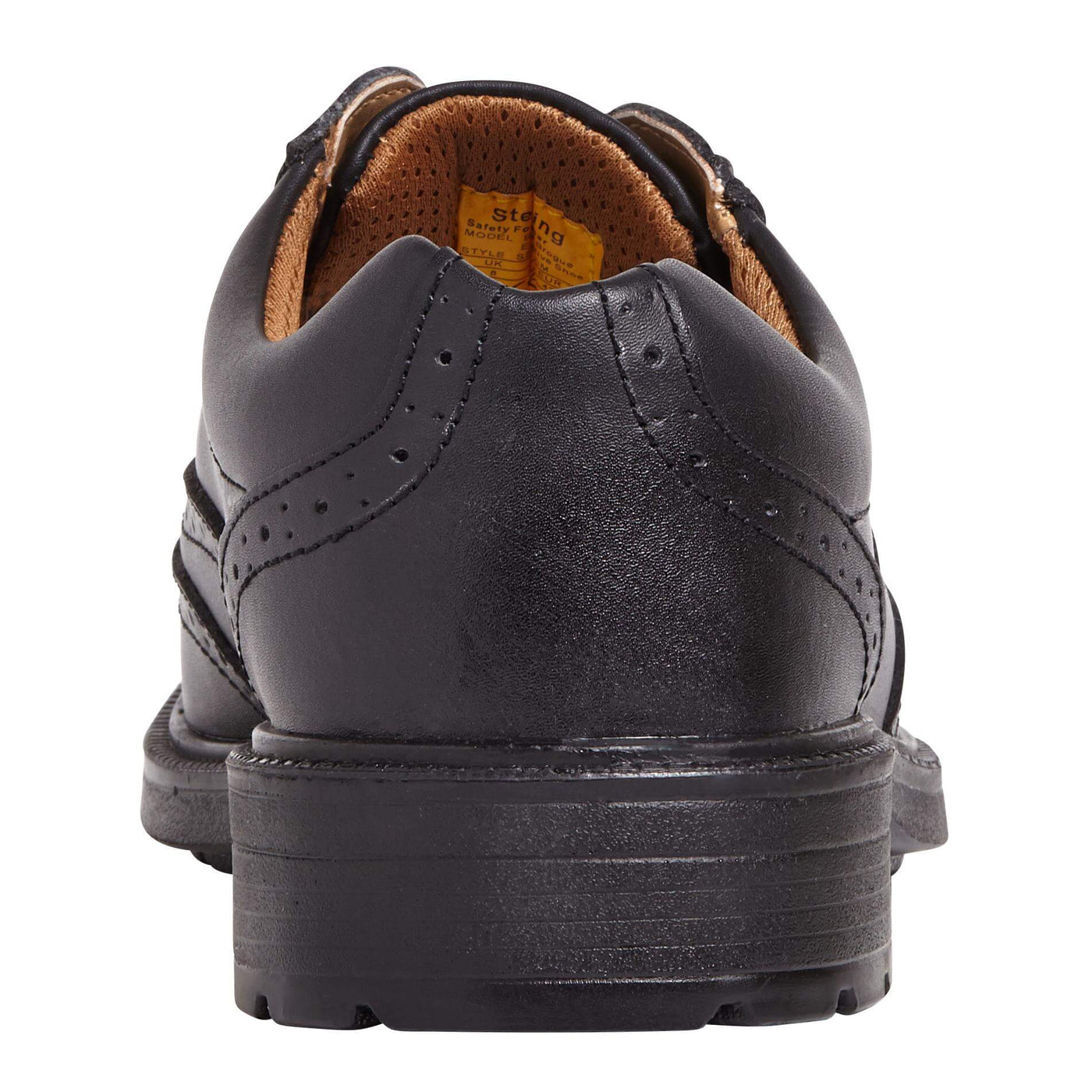 City Knights SS500CM Black Brogue Safety Shoes Black Heel #colour_black