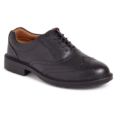 City Knights SS500CM Black Brogue Safety Shoes Black Main #colour_black