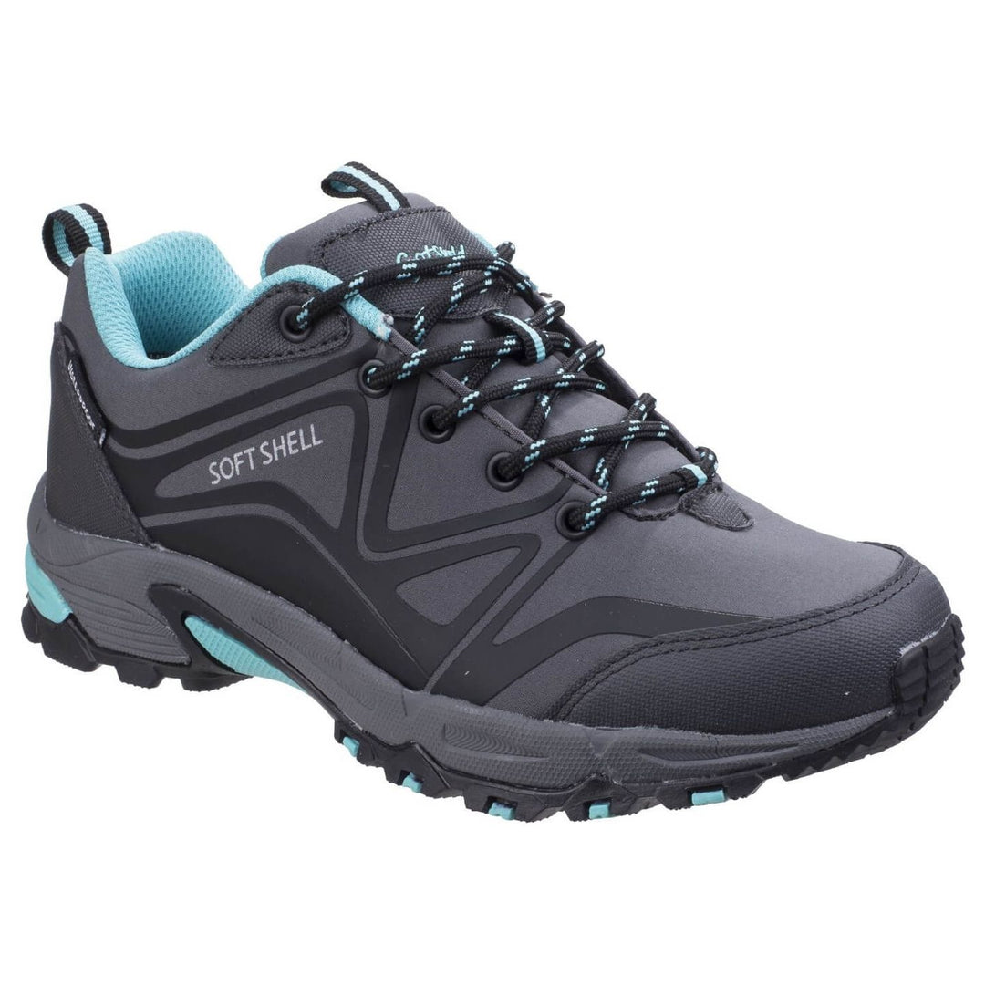 Cotswold Abbeydale Low Hiking Boots-Grey-Black-Aqua-Main