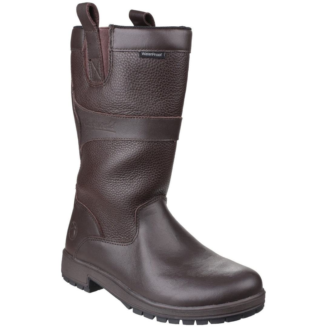 Cotswold Ascot Waterproof Wellies-Brown-Main