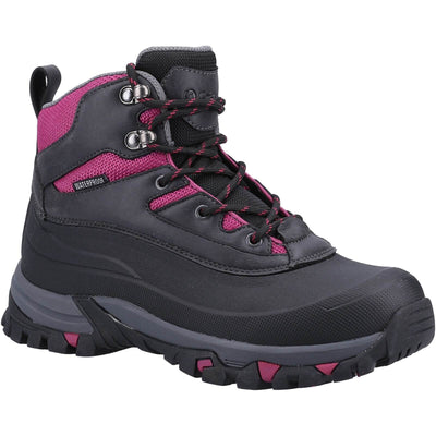 Cotswold Calmsden Womens Hiking Boots Grey/Berry 1#colour_grey-berry