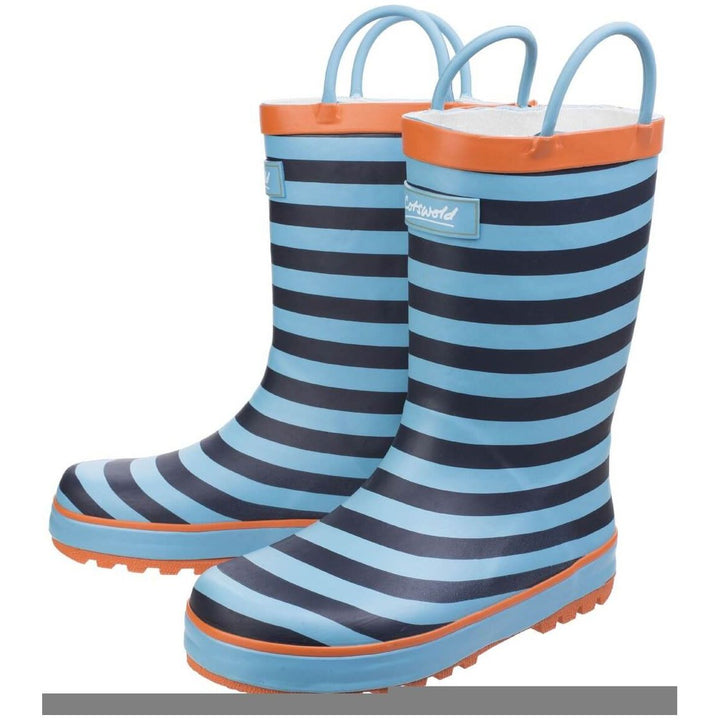 Cotswold Captain Stripy Wellies-Blue-5