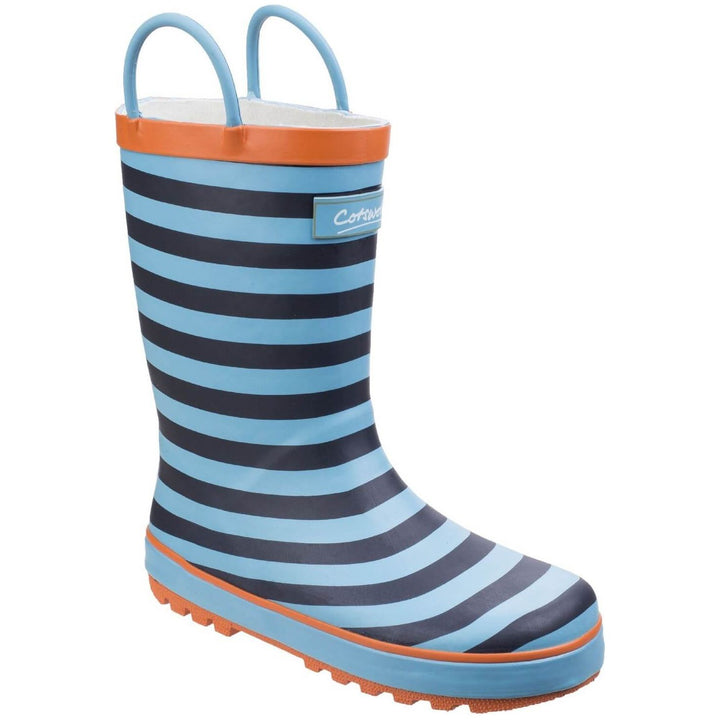 Cotswold Captain Stripy Wellies-Blue-Main