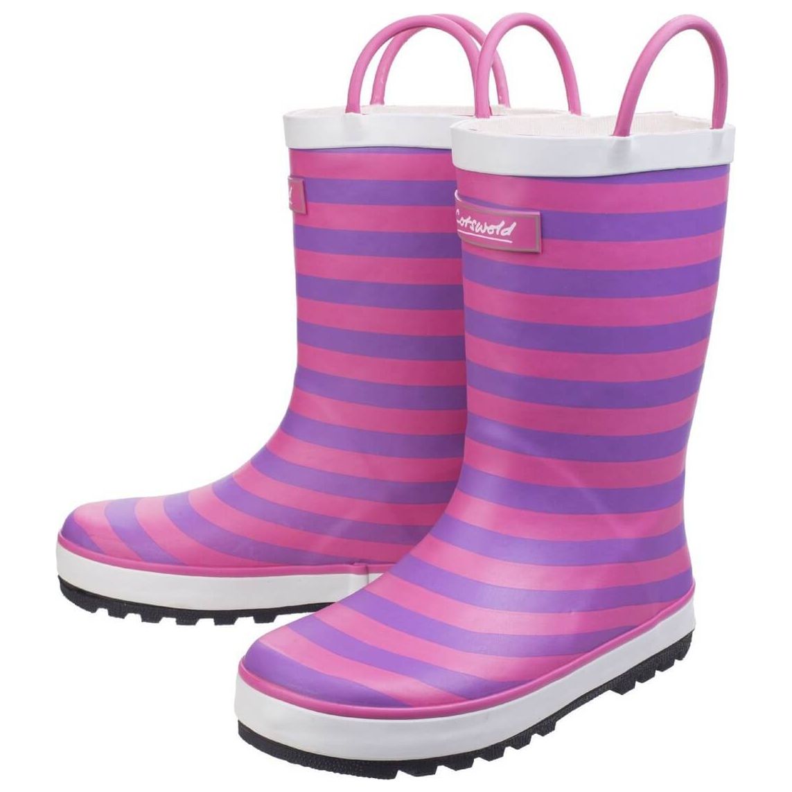 Cotswold Captain Stripy Wellies-Pink-5