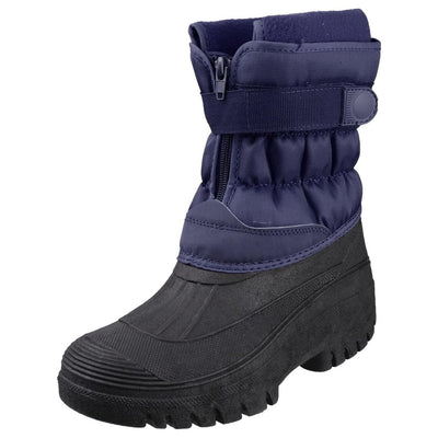 Cotswold Chase Touch-Fastening Zip Winter Boots-Navy-6