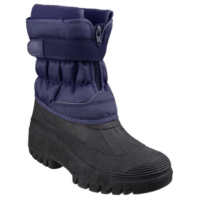 Cotswold Chase Touch-Fastening Zip Winter Boots-Navy-Main