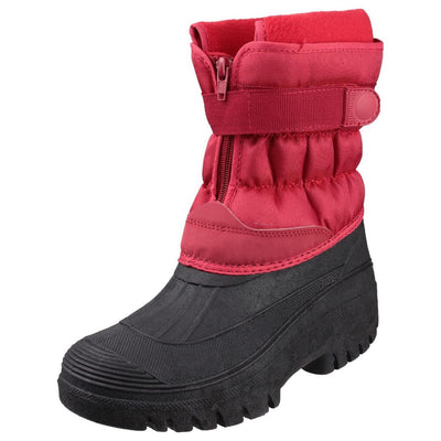 Cotswold Chase Touch-Fastening Zip Winter Boots-Red-6