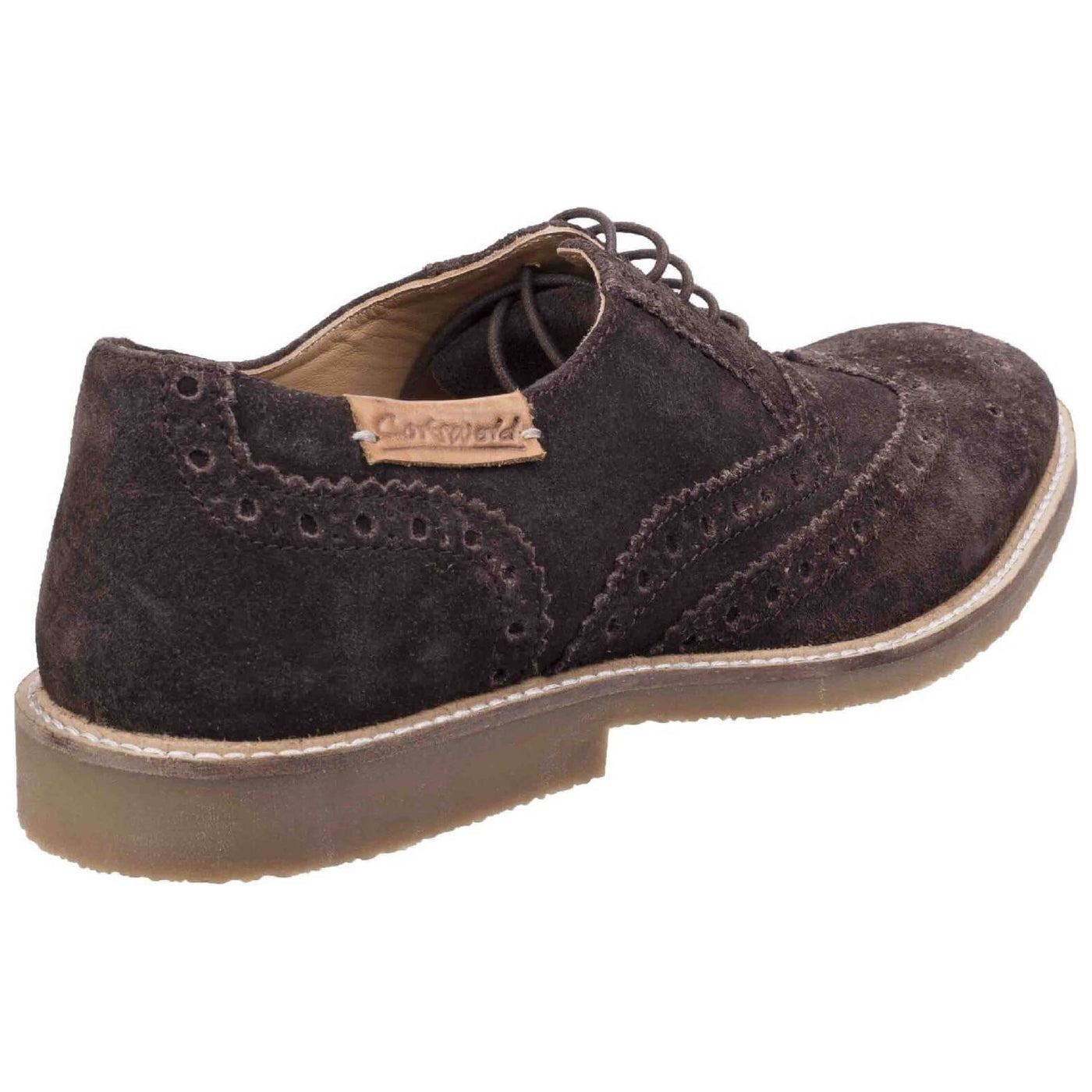 Cotswold Chatsworth Suede Wingtip Shoes-Brown-2