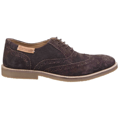 Cotswold Chatsworth Suede Wingtip Shoes-Brown-4