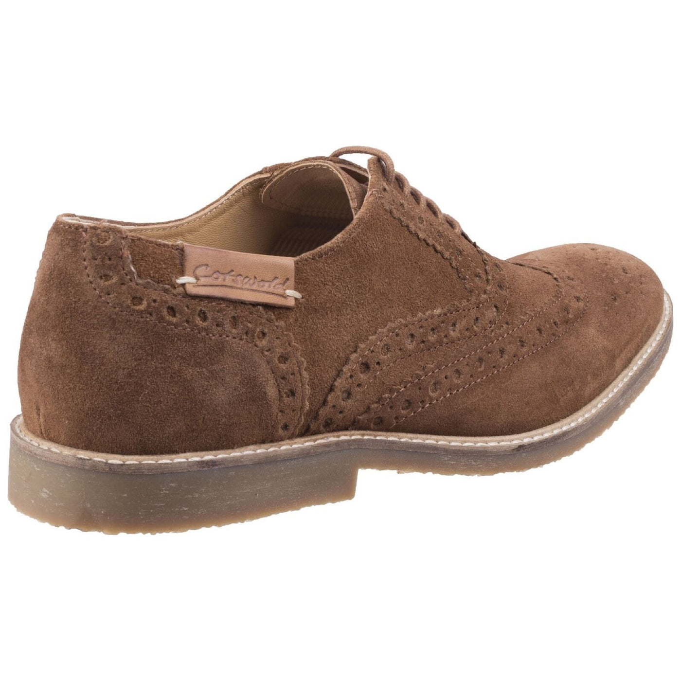 Cotswold Chatsworth Suede Wingtip Shoes-Camel-2