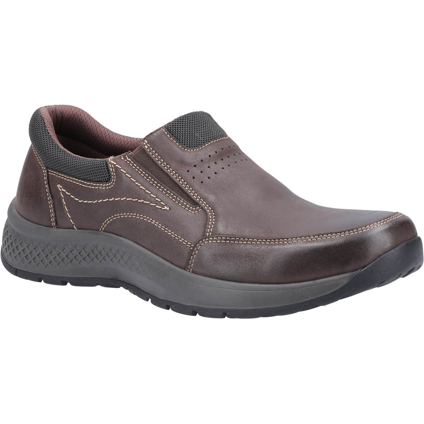 Cotswold Churchill Slip On Casual Shoes Brown 1#colour_brown