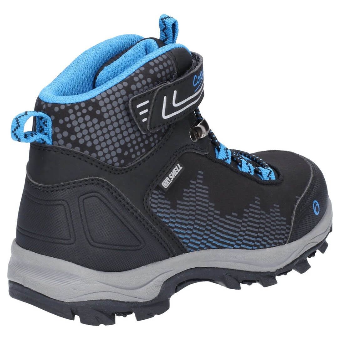 Cotswold Ducklington Touch-Fastening Waterproof Hiking Boots-Black-Blue-2