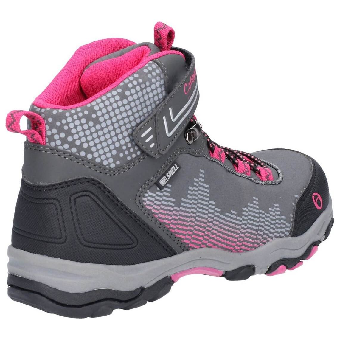 Cotswold Ducklington Touch-Fastening Waterproof Hiking Boots-Grey-Pink-2