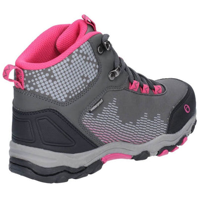 Cotswold Ducklington Waterproof Hiking Boots-Grey-Pink-2
