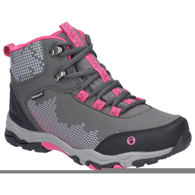 Cotswold Ducklington Waterproof Hiking Boots-Grey-Pink-Main