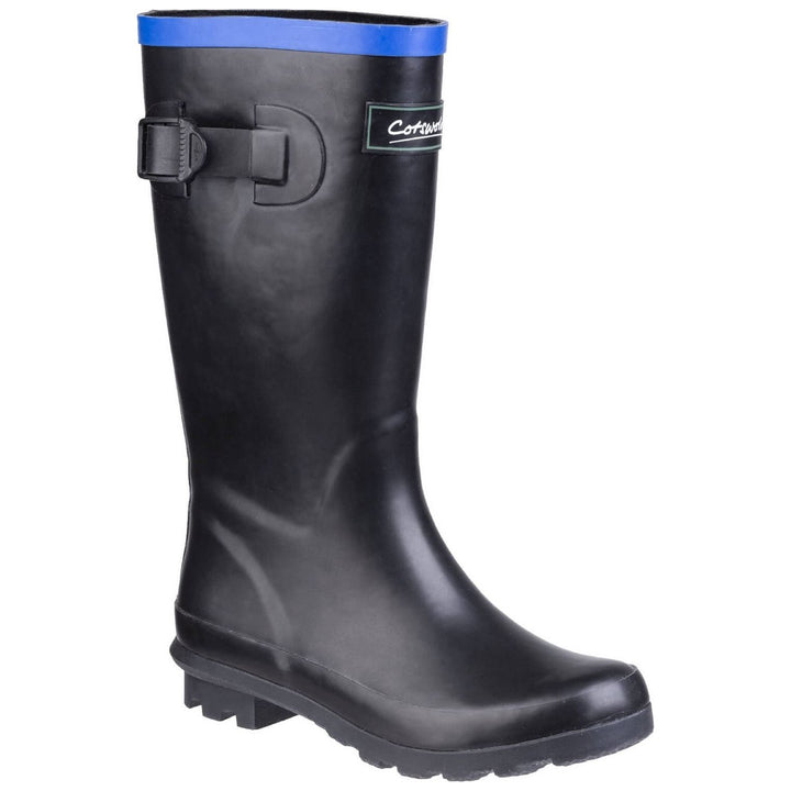 Cotswold Fairweather Junior Wellies-Black-Blue-Main