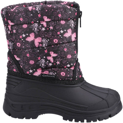 Cotswold Iceberg Zip Snow Boots Butterfly 4#colour_butterfly