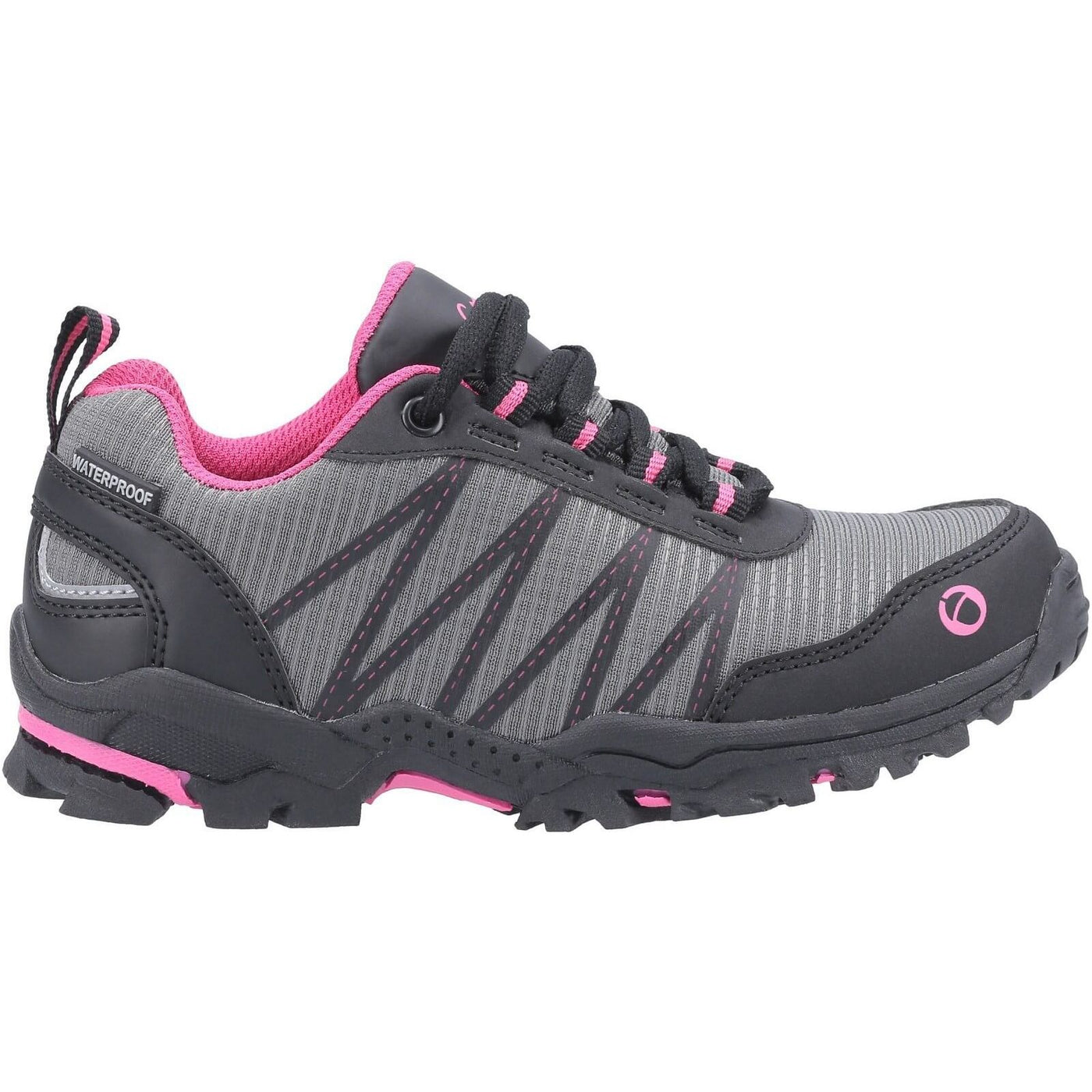 Cotswold Littledean Waterproof Hiking Boots-Pink-Grey-4