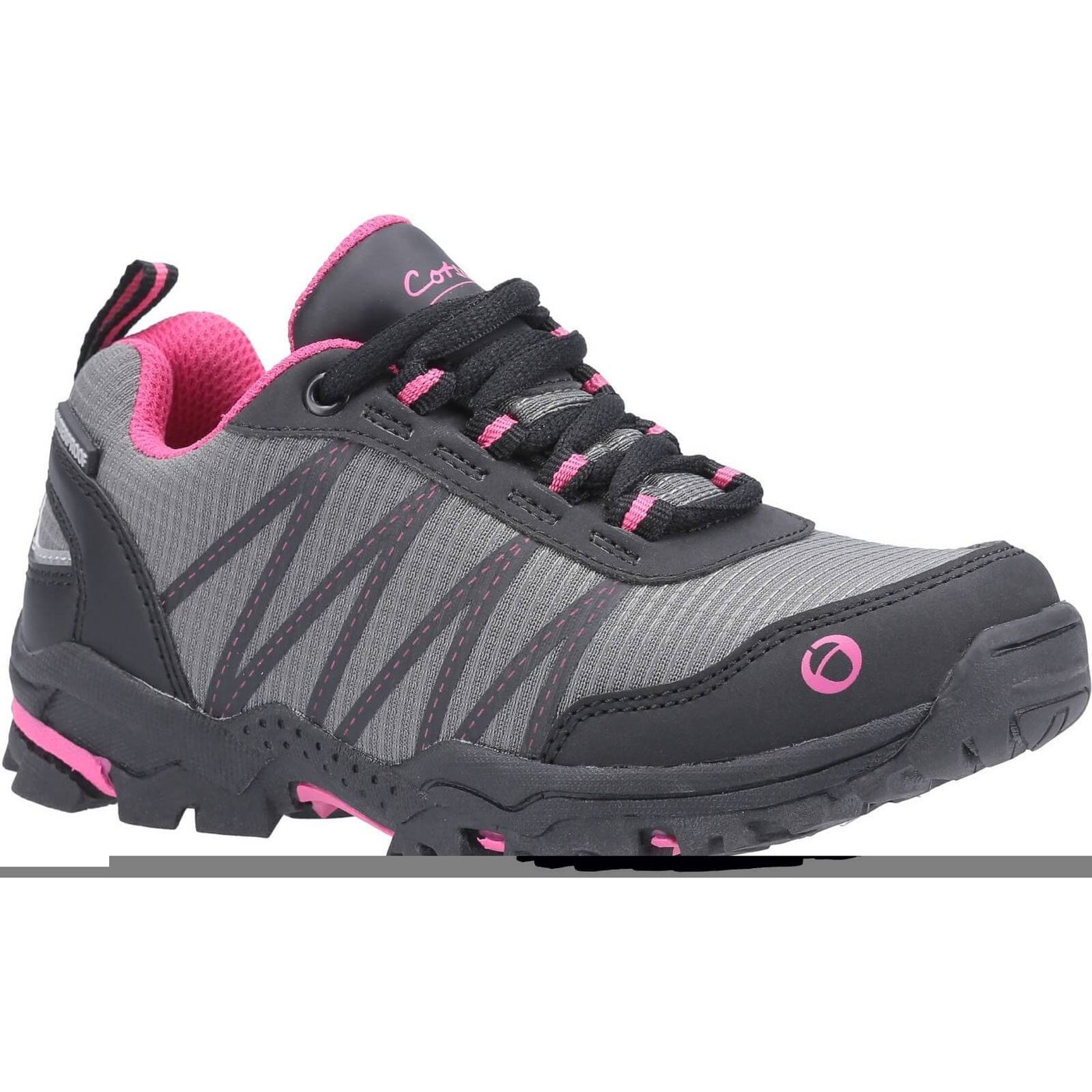 Cotswold Littledean Waterproof Hiking Boots-Pink-Grey-Main