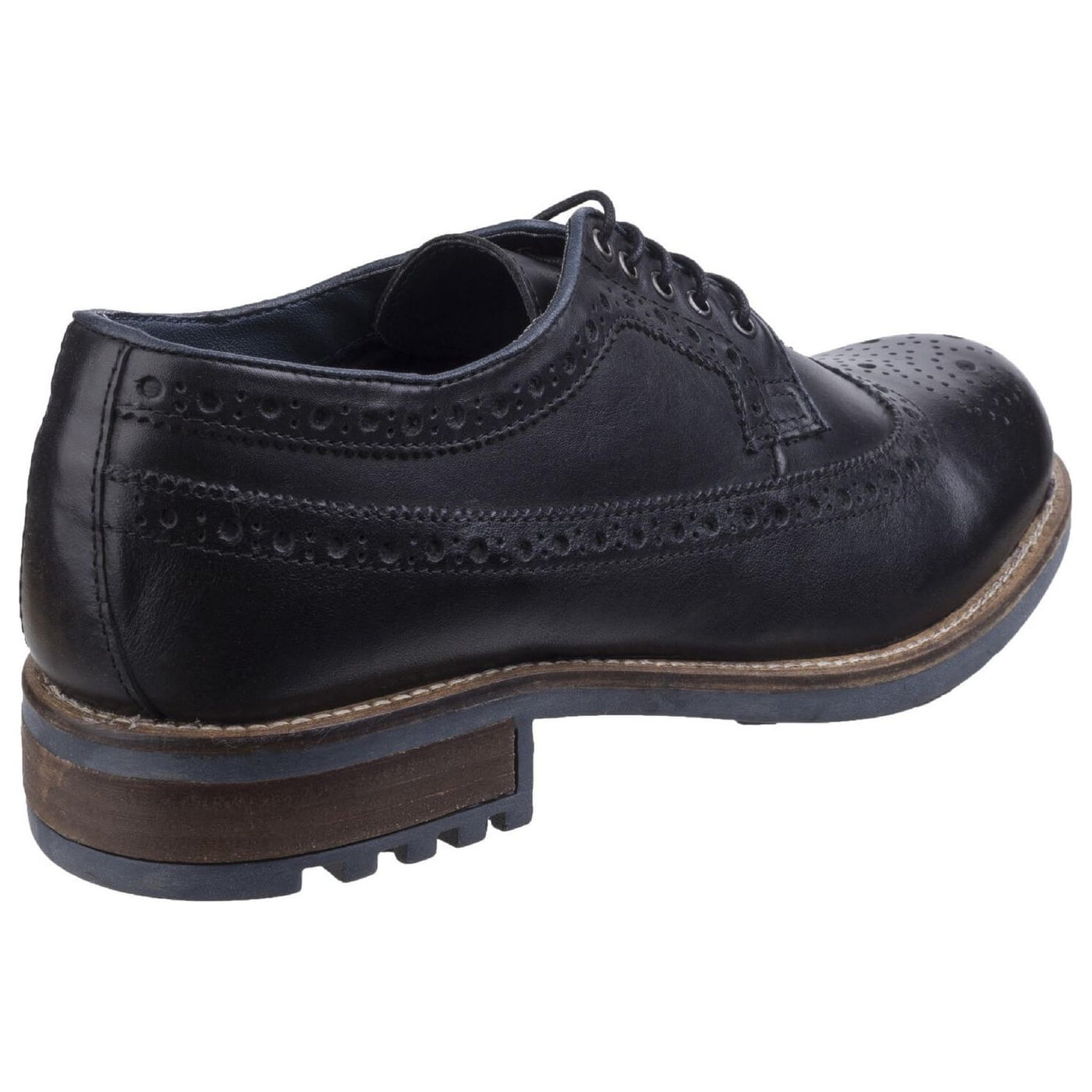 Cotswold Poplar Brogue Shoes-Black-2