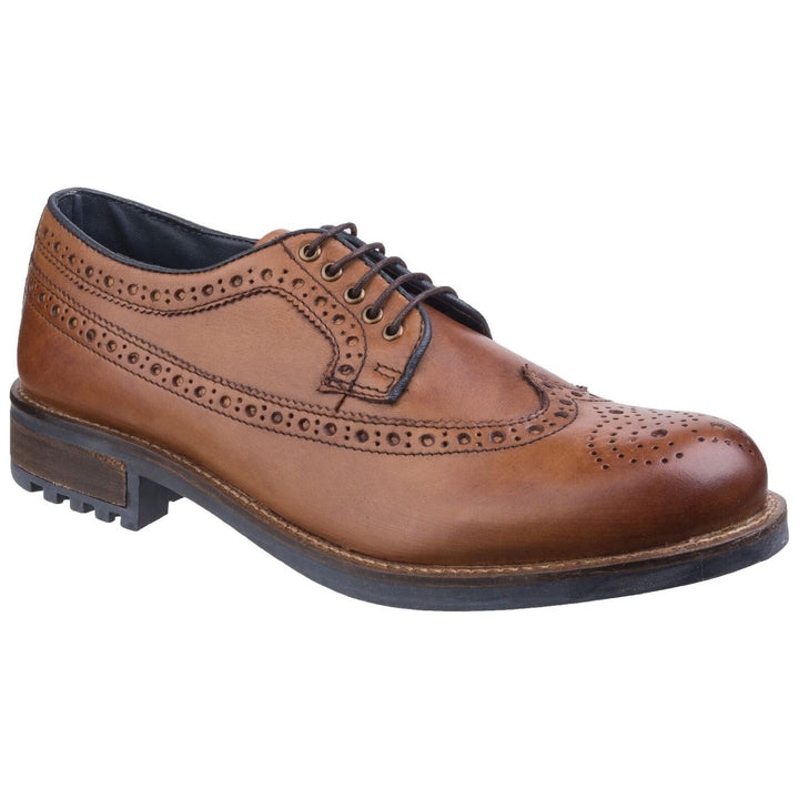 Cotswold Poplar Brogue Shoes-Tan-Main