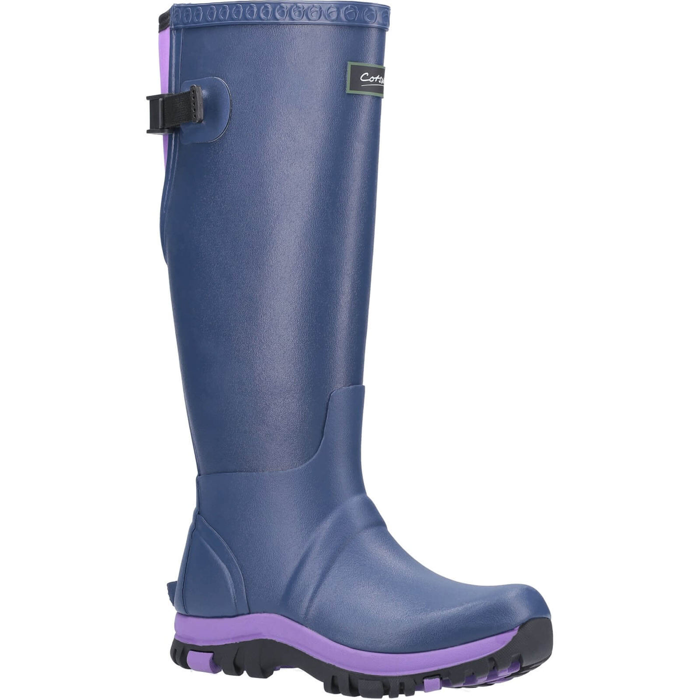 Cotswold Realm Adjustable Wellington Boots Blue/Purple 1#colour_blue-purple