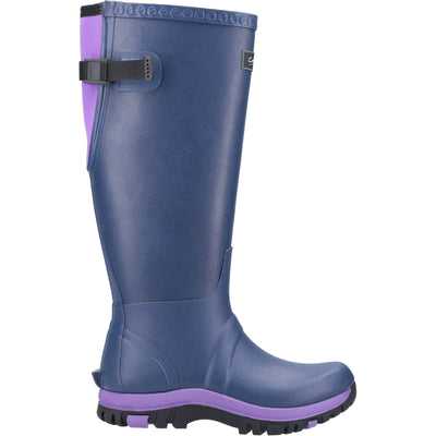 Cotswold Realm Adjustable Wellington Boots Blue/Purple 4#colour_blue-purple