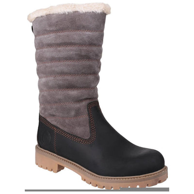 Cotswold Ripple Zip-Up Boots-Black-Grey-Main