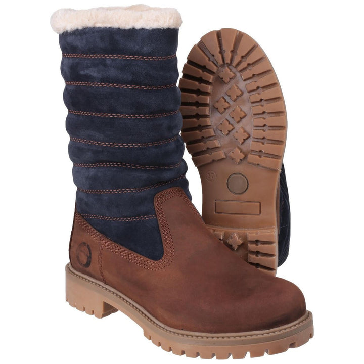 Cotswold Ripple Zip-Up Boots-Brown-Blue-3