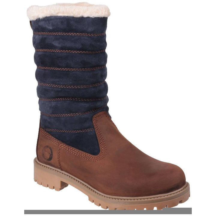 Cotswold Ripple Zip-Up Boots-Brown-Blue-Main