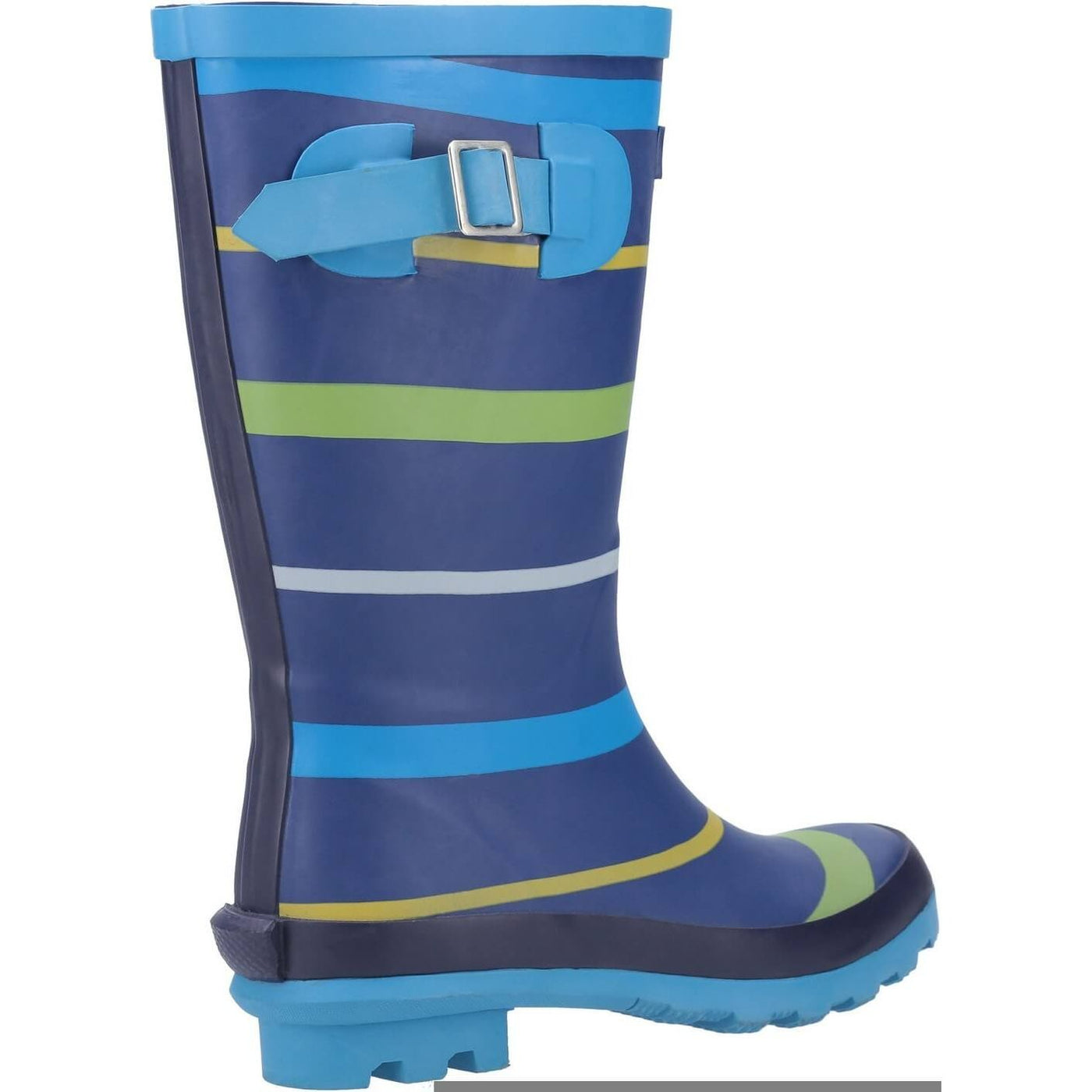 Cotswold Stripe Patterned Wellies-Blue-Green-Yellow-2