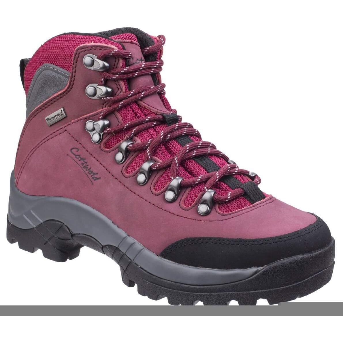 Cotswold Westonbirt Waterproof Hiking Boots-Red-Main