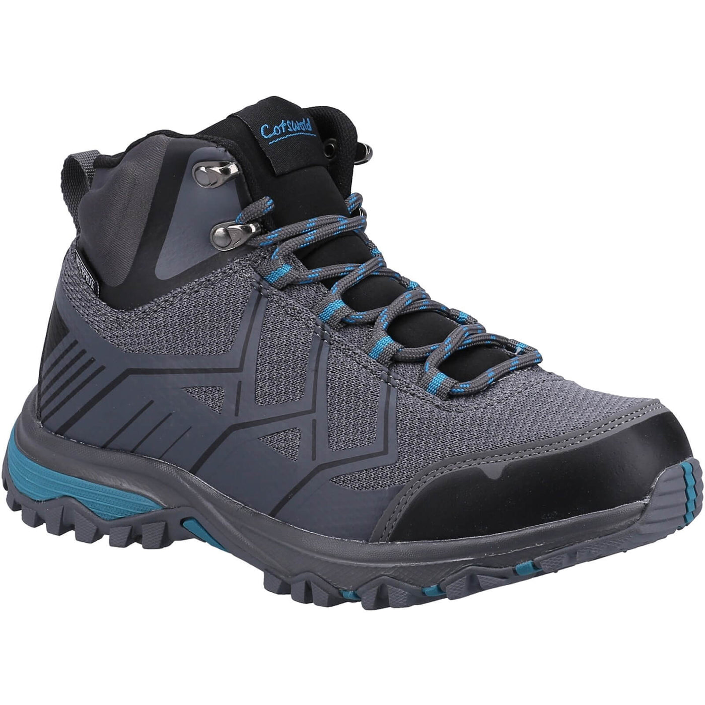 Cotswold Wychwood Mid Hiking Boots Grey/Blue 1#colour_grey-blue