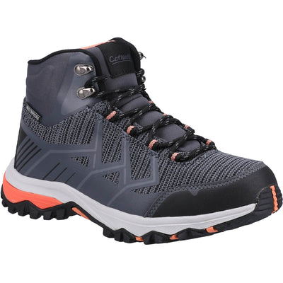 Cotswold Wychwood Mid Hiking Boots Grey/Coral 1#colour_grey-coral
