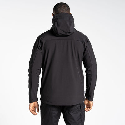 Craghoppers Expert Active Hooded Softshell Jacket Back #colour_black