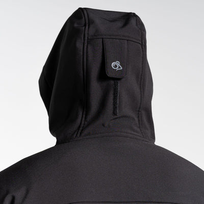 Craghoppers Expert Active Hooded Softshell Jacket Hood #colour_black