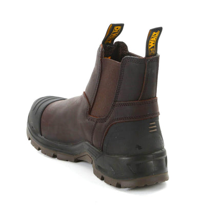 DeWalt Grafton Brown Waxy Safety Dealer Boots Brown Back #colour_brown