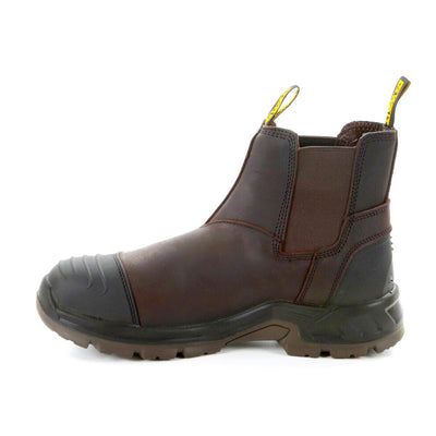 DeWalt Grafton Brown Waxy Safety Dealer Boots Brown Top and Bottom 1 #colour_brown