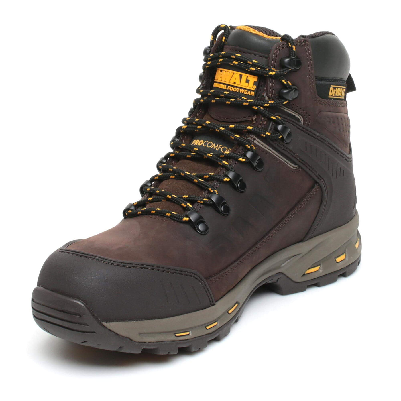 DeWalt Kirksville Brown Pro Lite Lightweight Hiker Safety Boots Brown Front #colour_brown