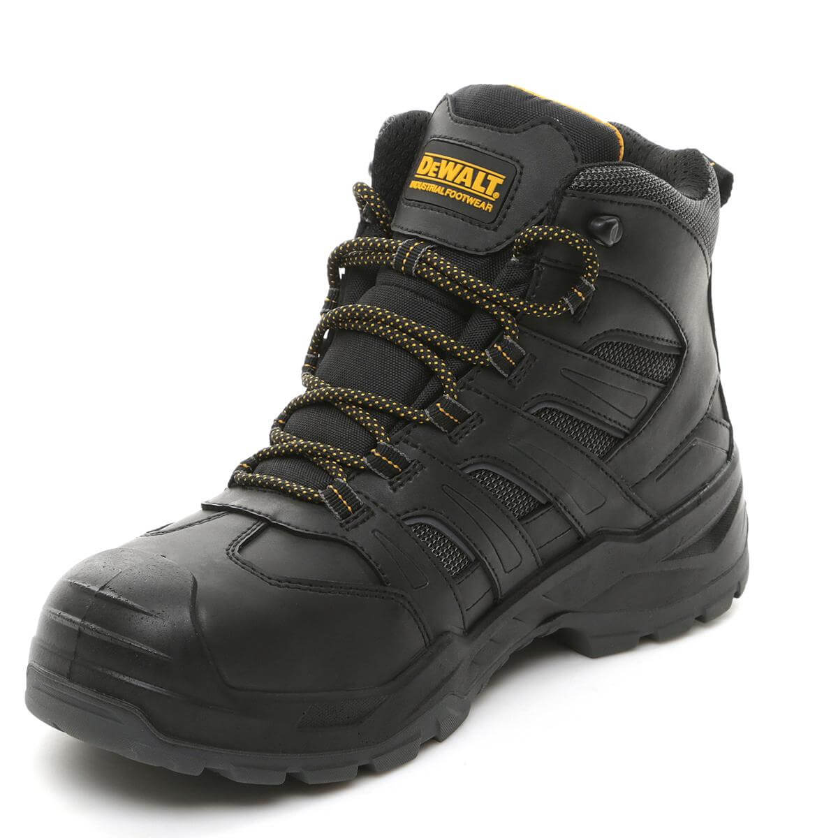 DeWalt Murray Black Waterproof Safety Boots Black Front #colour_black