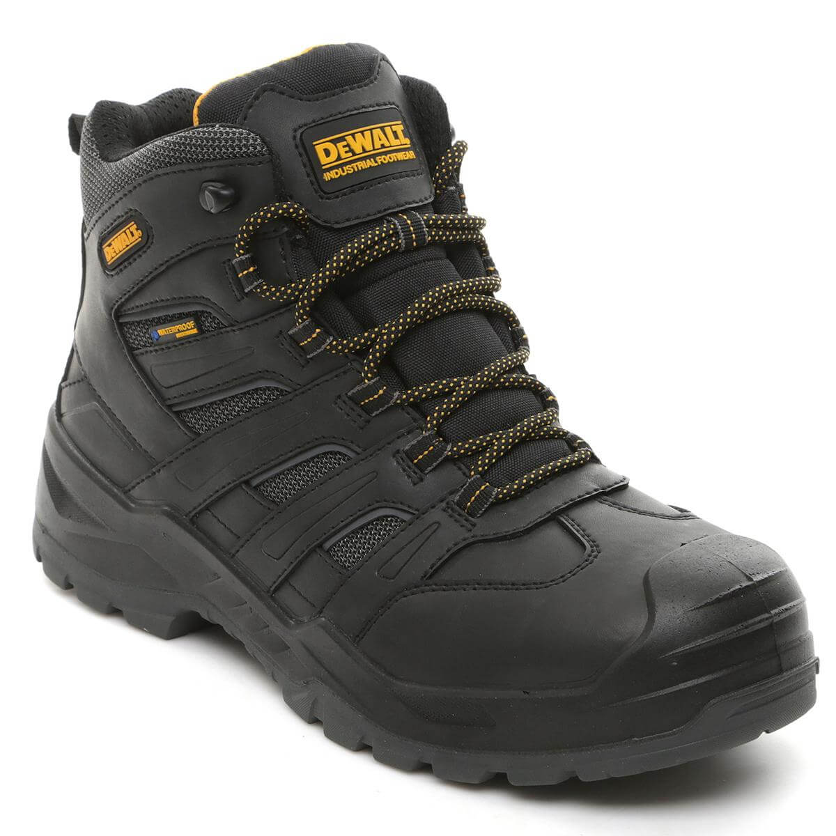DeWalt Murray Black Waterproof Safety Boots Black Main #colour_black