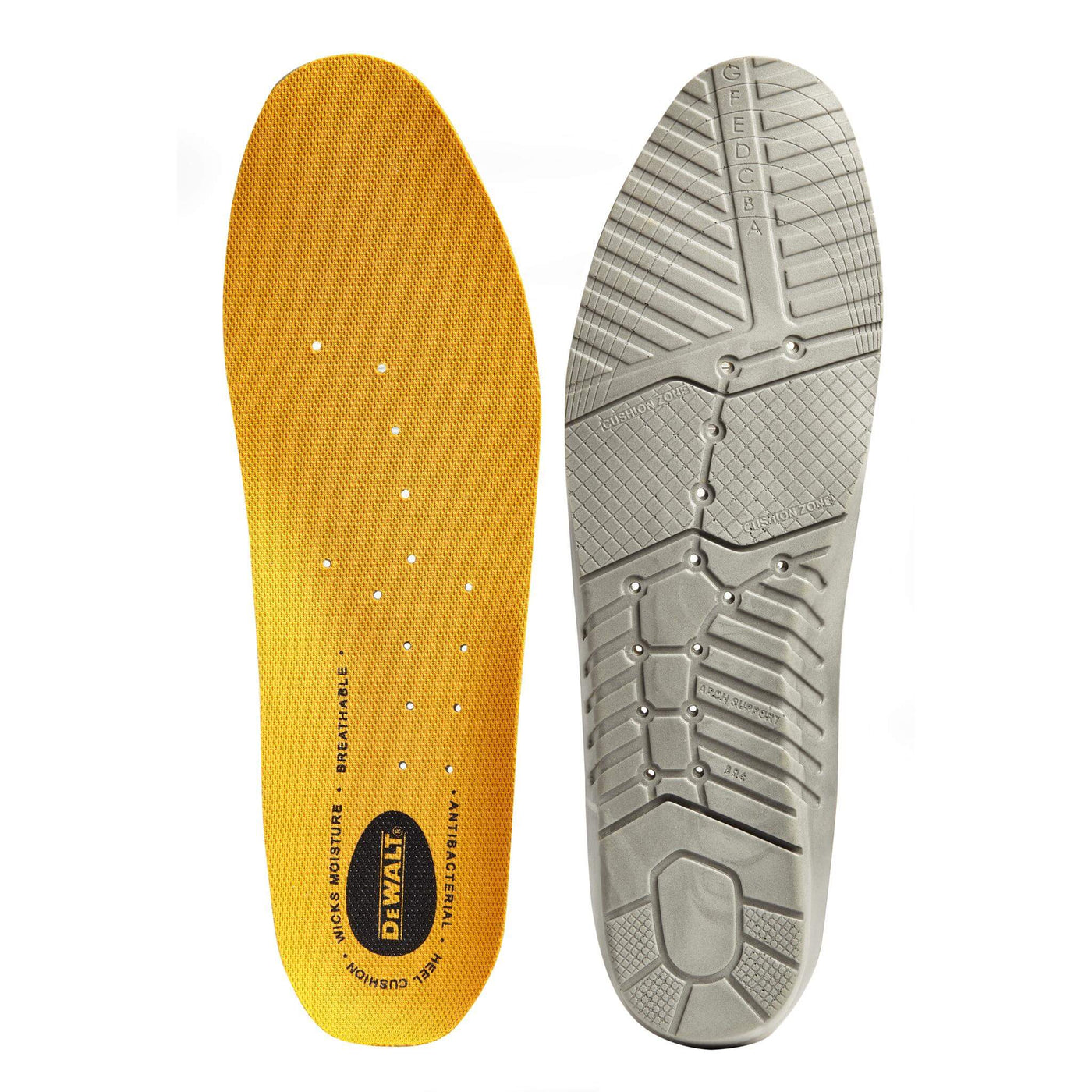 DeWalt Polyurethane Comfort Shoe and Boot Insoles Yellow Main #colour_yellow