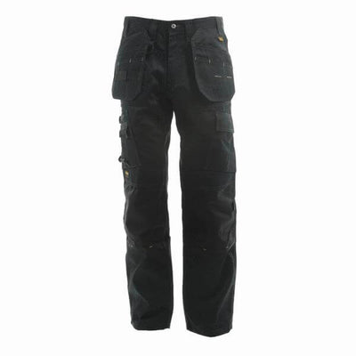 DeWalt Pro Tradesman Black Knee Pad Holster Trousers Black Main #colour_black