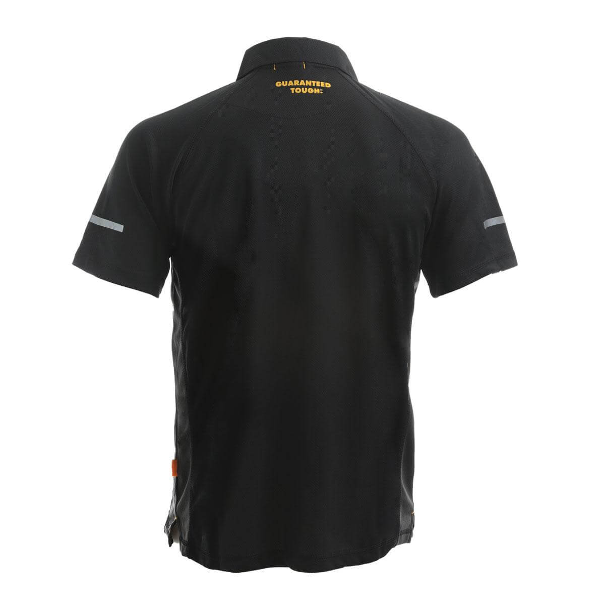 DeWalt Rutland Black and Grey PWS Polo Shirt Black Back #colour_black