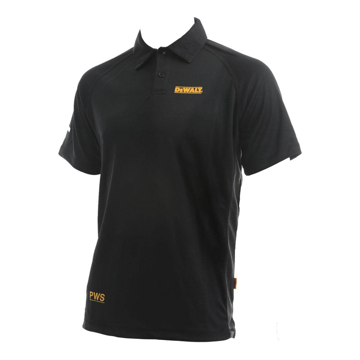 DeWalt Rutland Black and Grey PWS Polo Shirt Black Side 1 #colour_black